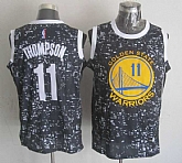 Golden State Warriors #11 Klay Thompson Black City Luminous Stitched Jersey